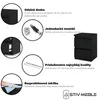 A collage of images showcasing the features of a black bedside table. Náhľad obrázku produktu