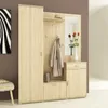 A hallway furniture set with a tall cabinet, coat rack, mirror, and drawers, decorated with flowers. Náhled obrázku produktu