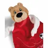 A close-up of a plush teddy bear puppet wearing a red and white shirt. Produktbild-Vorschau