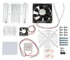 A collection of electronic cooling components laid out on a white background. Náhled obrázku produktu