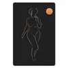 MuchoWow® Mauspad Mousepad Frau - Mond - Schwarz und Gold - Produktbild-Vorschau 1
