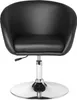 A black leather-look armchair with a chrome base and adjustable height. Produktbild-Vorschau