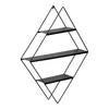 A black diamond-shaped wall shelf with three shelves against a white background. Anteprima dell’immagine prodotto