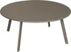 A round coffee table with three legs on a white background. Podgląd zdjęcia produktu
