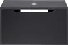 A black bathroom wall-mounted vanity unit with pre-drilled holes on top. Podgląd zdjęcia produktu