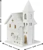 Dřevěný kostelík bílý s LED 13x8 cm Náhled obrázku produktu 3
