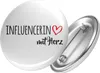 Huuraa Button Influencerin mit Herz 25mm rund mit Produktbild-Vorschau 1