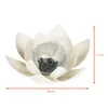 A lotus-shaped solar light with a cracked glass ball in the center, with dimensions indicated. Anteprima dell’immagine prodotto