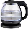 A black and clear glass electric kettle filled with water. Náhled obrázku produktu