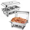 2 er Set Chafing Dish Buffet Set,9L Edelstahl Produktbild-Vorschau 1