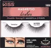 Packaging for KISS Magnetic Lashes, showing the lashes and application steps. Náhľad obrázku produktu