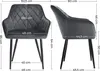SONGMICS Polsterstühle mit Metallbeine, Samt, Dunkelgrau Produktbild-Vorschau 7