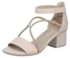 Rieker Damen Sandale Sandalette Strass Metallic Blockabsatz Produktbild-Vorschau 9