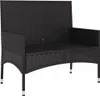 vidaXL Gartenbank 2-Sitzer mit Kissen Schwarz Poly Rattan Produktbild-Vorschau 4