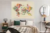 MuchoWow® Poster Weltkarte - Vintage - Blumen 160x120 cm - Produktbild-Vorschau 4