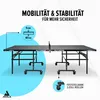 A table tennis table with various features highlighted. Produktbild-Vorschau
