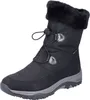 A black winter boot is shown against a white background. Produktbild-Vorschau