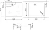 Technical drawing with dimensions for a Smeg Kochfeld Classici SI364BM. Produktbild-Vorschau