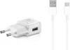 A white Samsung wall charger and a white USB-C cable are displayed against a white background. Produktbild-Vorschau