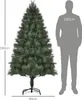 A realistic artificial Christmas tree is shown next to a silhouette of a person for size comparison. Dimensions are indicated. Produktbild-Vorschau