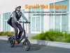 A man riding a black electric bicycle on a street with a modern building in the background. Náhľad obrázku produktu