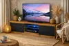 Meuble TV 120 cm, chêne LanceLot, noir, façade avec Voir les images du produit 4