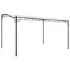 A white background with a black metal frame pergola with a cream canopy. Produktbild-Vorschau