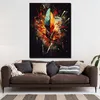 Abstrakt Feder Splatter Style Leinwandbild Wandbild Produktbild-Vorschau 2