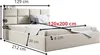 GUTTO Polsterbett 120x200 Metall-Lattenrost Beige Velour Produktbild-Vorschau 7