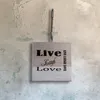 Holzschild, Wand, Live, braun-weiß, Klein, Seil, hängend Produktbild-Vorschau 1
