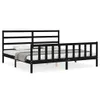 vidaXL Massivholzbett mit Kopfteil Schwarz 200x200 cm -  Produktbild-Vorschau 11