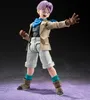 A Dragon Ball GT S.H. Figuarts action figure of Trunks is shown against a dark background. Voir les images du produit