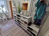 Weißer Hocker 42x42x45cm, geflammte Optik, handflambiert, Produktbild-Vorschau 2