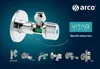 A promotional image for a washing machine valve with multiple product variants shown at the bottom. Podgląd zdjęcia produktu