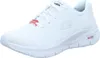 A white Skechers Arch Fit sneaker is shown from a side-angle on a white background. Produktbild-Vorschau