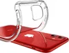 A clear protective case is shown being placed onto a red iPhone 11. Podgląd zdjęcia produktu