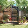 Outsunny Gewächshaus Aluminium Treibhaus mit Dachfenster Produktbild-Vorschau 2