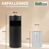 Abfalleimer mit Aschenbecher 30 L Schwarz Metall Produktbild-Vorschau 2