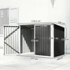 Outsunny Mülltonnenbox für 2 Mülltonnen aus verzinktem Produktbild-Vorschau 3