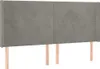 Kopfteil mit Ohren Hellgrau 183x16x118/128 cm Samt Produktbild-Vorschau 2
