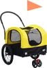 vidaXL Remorque vélo 2 en 1 pour chiens et poussette Jaune Voir les images du produit 8
