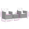 3-tlg. Bistro-Set mit Kissen Grau Poly Rattan Akazienholz Produktbild-Vorschau 8