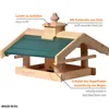dobar großes Vogelfutterhaus aus Holz für Ständer Produktbild-Vorschau 4