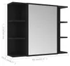 vidaXL Bad-Spiegelschrank Schwarz 80x20,5x64 cm Produktbild-Vorschau 8