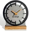 Modern standuhr tischuhr klein aus Holz Eiche Wohnzimmer Produktbild-Vorschau 2