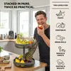 Vassoio portafrutta eluno, cestino portapane rotondo a due Anteprima dell’immagine prodotto 2