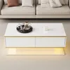 Merax Hochglanzer LED-Couchtisch mit Golddekor, Produktbild-Vorschau 2