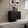 Kommode Onda Wohnzimmerschrank 98X85X45 Cm Mdf Schwarz Matt Produktbild-Vorschau 3