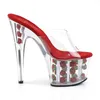 ADORE-701FL Damen Slipper von Pleaser, Transparent Rot , EU Produktbild-Vorschau 8