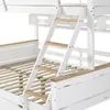 Close-up view of a white bunk bed ladder with wooden steps and shelves. Náhľad obrázku produktu